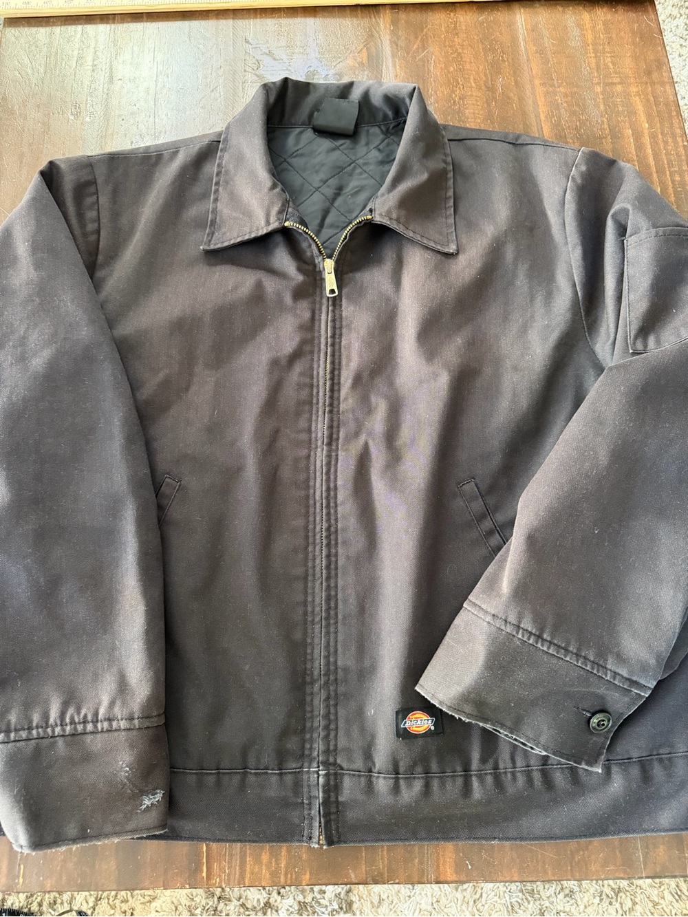 Dickies Black Eisenhower Quilted-Lined Zip Front Bomber Jacket - L
